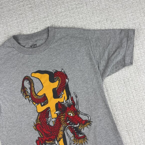 Y2K RDS skate Shirt Boys SM Red Dragon Canada Big dragon print grey (Read**) - Picture 2 of 15